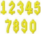 Yellow Embossed Numbers (1")