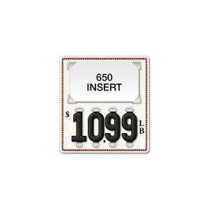 Price Tag with Checkerboard Backgroud (Burgundy, Gray and White - 4-digit 1" Numbers) - Printed "LB"