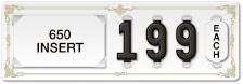 White Decorative Border Longjohn Price Tag (4-digit 1" Numbers)