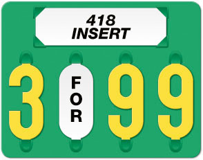 Green 44 Style Solid Color Price Tag (4-digit 3" Numbers)