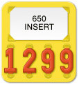 Yellow Solid Color Price Tag (4-digit 1")